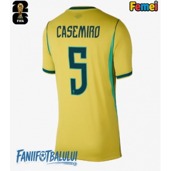 Brazilia Casemiro #5 Echipament de Fotbal Replică Mondial 2026 Femei Acasa